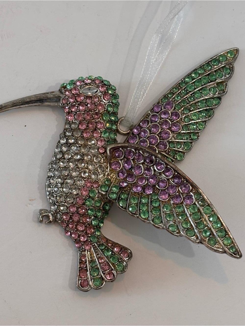 NIB Dillards Trimmings Jeweled Hand Crafted Hummingbird Christmas Ornament Metal - Picture 4 of 9